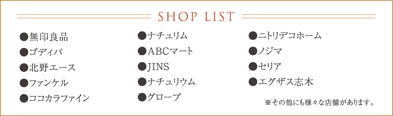SHOP LIST