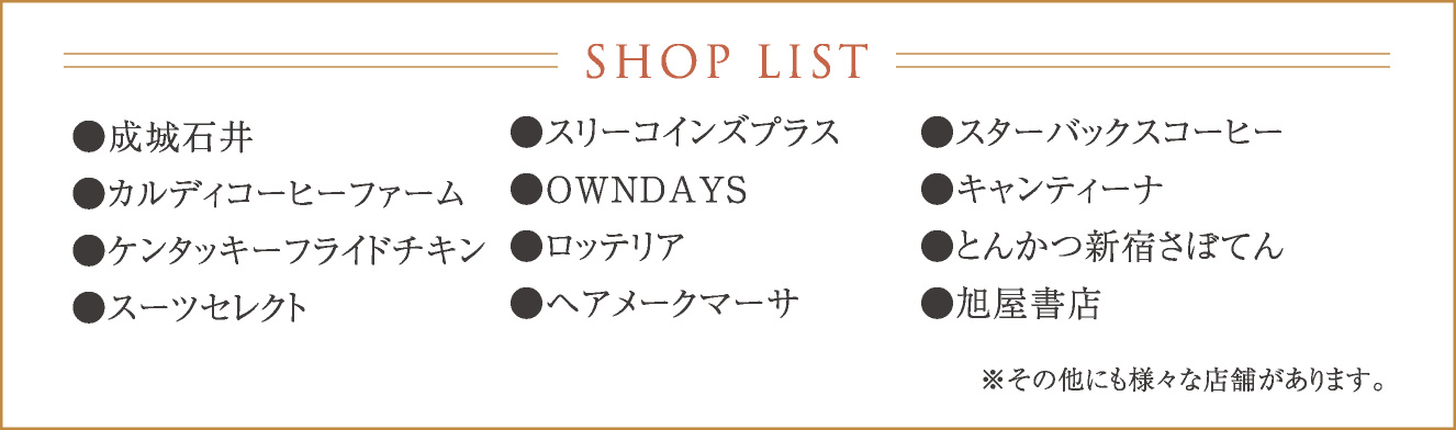 SHOP LIST